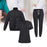 Uniform Scrub Set Nurse Top Pants Jacket for Healthcare Cosmetology Pet Shop L Black