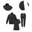 Uniform Scrub Set Nurse Top Pants Jacket for Healthcare Cosmetology Pet Shop L Black