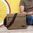 Men Shoulder Bag Zipper Canvas Business Computer Bag for Camping Cycling Gym Khaki