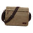 Men Shoulder Bag Zipper Canvas Business Computer Bag for Camping Cycling Gym Khaki