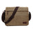 Men Shoulder Bag Zipper Canvas Business Computer Bag for Camping Cycling Gym Khaki