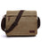 Men Shoulder Bag Zipper Canvas Business Computer Bag for Camping Cycling Gym Khaki