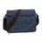 Crofta Men Shoulder Bag Zipper Canvas Business Computer Bag for Camping Cycling Gym Deep Blue