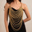 Beaded Body Chain Trendy Sleeveless Bikini Chain for Wedding Disco Halloween Gold