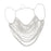 Beaded Body Chain Trendy Sleeveless Bikini Chain for Wedding Disco Halloween White