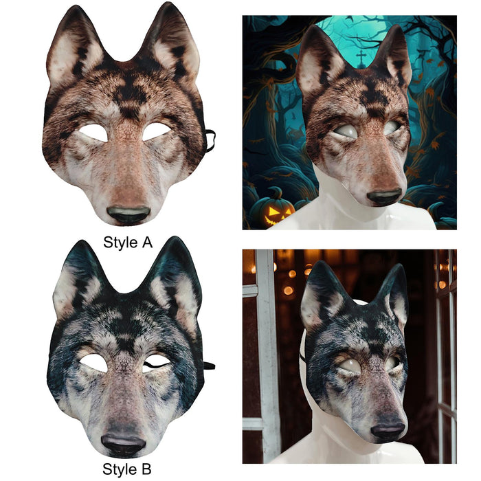 Wolf Head Mask for Fancy Dress Party Party Spoofs Cosplay Brown