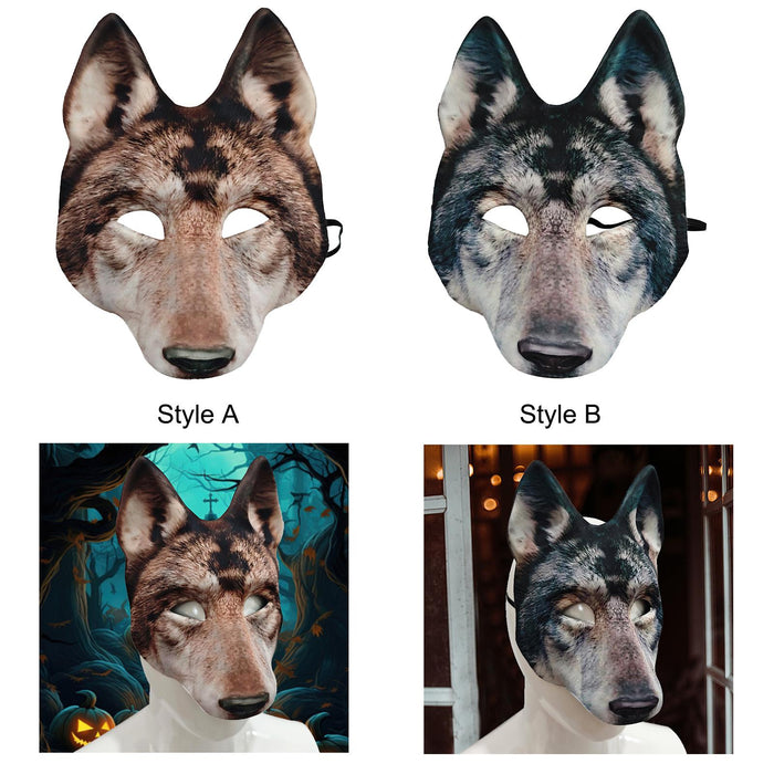 Wolf Head Mask for Fancy Dress Party Party Spoofs Cosplay Brown