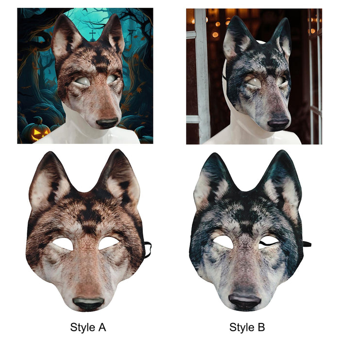 Wolf Head Mask for Fancy Dress Party Party Spoofs Cosplay Brown