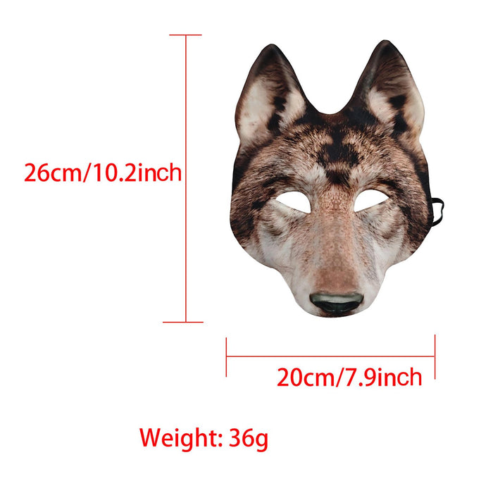 Wolf Head Mask for Fancy Dress Party Party Spoofs Cosplay Brown