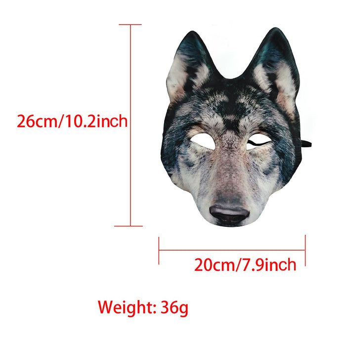 Wolf Head Mask for Fancy Dress Party Party Spoofs Cosplay Gray