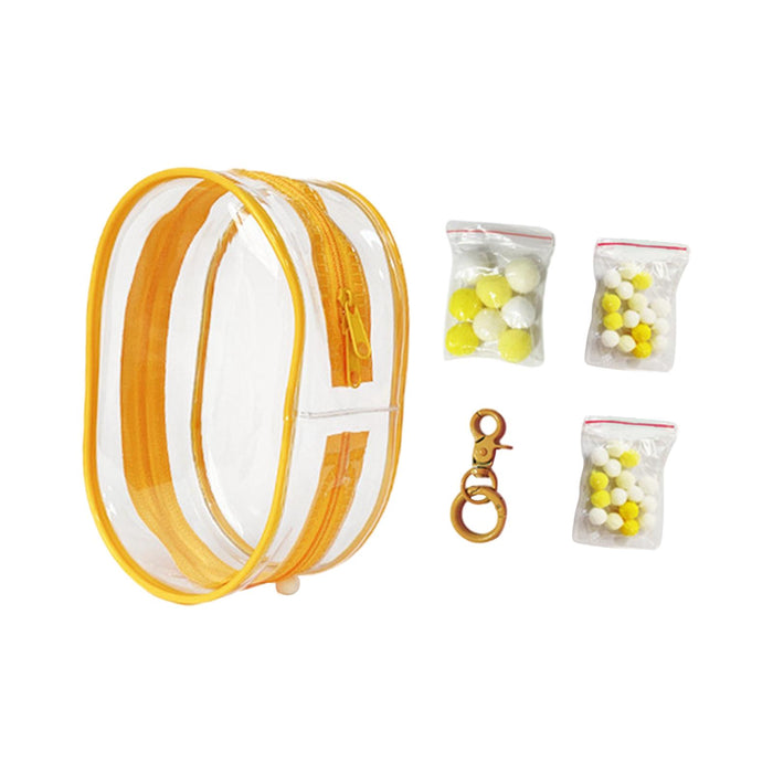 Clear Figure Display Bag PVC Backpack Decor Zipper Closure Doll Display Case Yellow