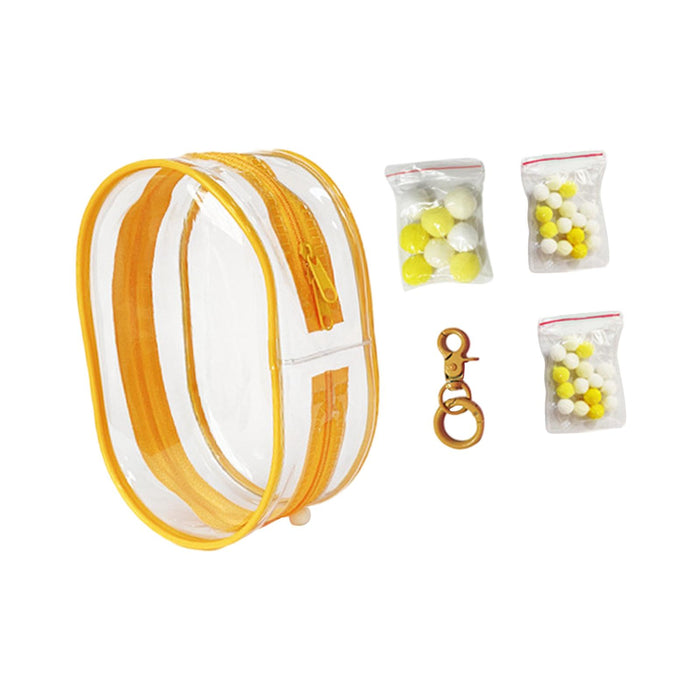 Clear Figure Display Bag PVC Backpack Decor Zipper Closure Doll Display Case Yellow