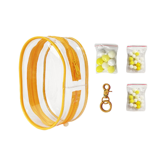 Clear Figure Display Bag PVC Backpack Decor Zipper Closure Doll Display Case Yellow