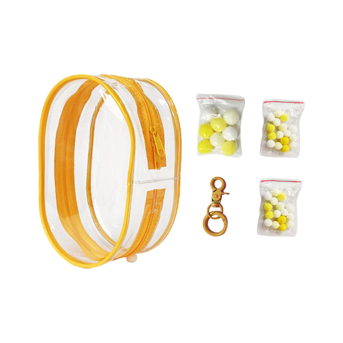 Clear Figure Display Bag PVC Backpack Decor Zipper Closure Doll Display Case Yellow