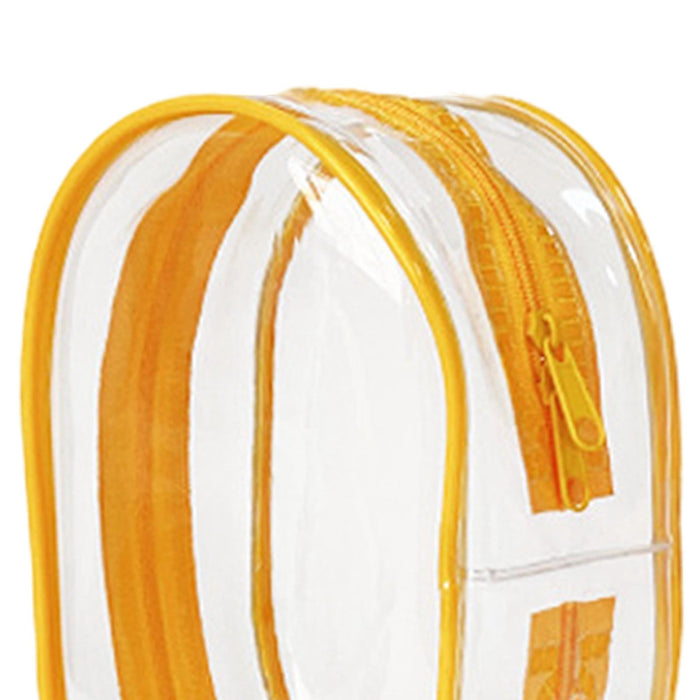 Clear Figure Display Bag PVC Backpack Decor Zipper Closure Doll Display Case Yellow