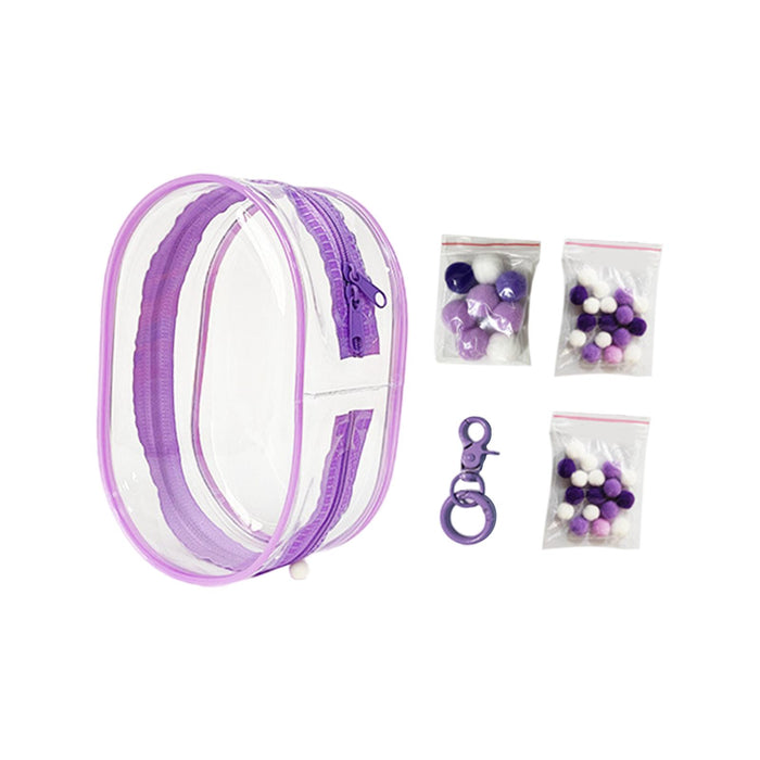 Clear Figure Display Bag PVC Backpack Decor Zipper Closure Doll Display Case Purple