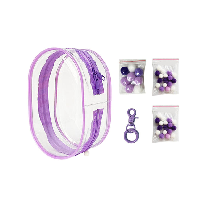 Clear Figure Display Bag PVC Backpack Decor Zipper Closure Doll Display Case Purple