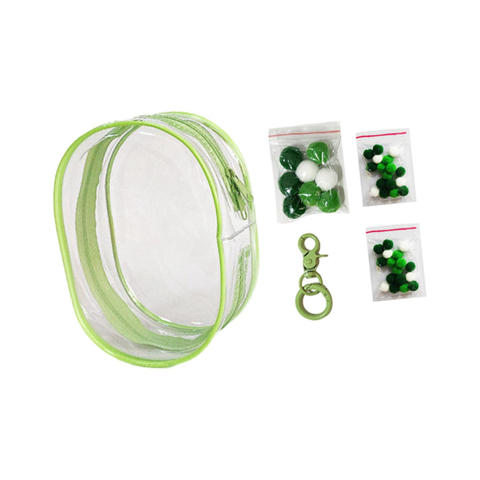 Clear Figure Display Bag PVC Backpack Decor Zipper Closure Doll Display Case Green