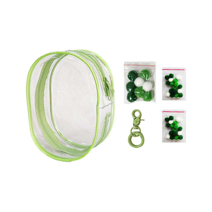 Clear Figure Display Bag PVC Backpack Decor Zipper Closure Doll Display Case Green