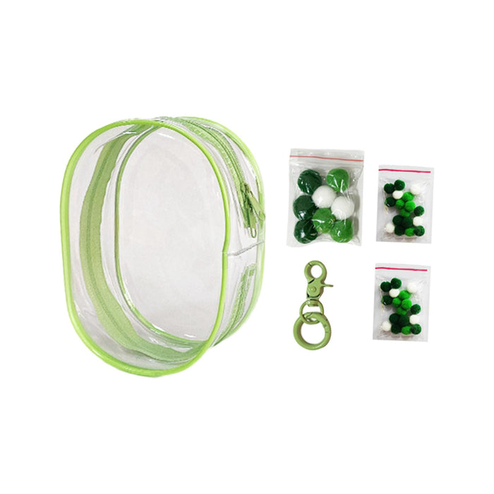 Clear Figure Display Bag PVC Backpack Decor Zipper Closure Doll Display Case Green