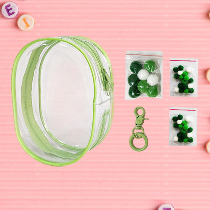 Clear Figure Display Bag PVC Backpack Decor Zipper Closure Doll Display Case Green