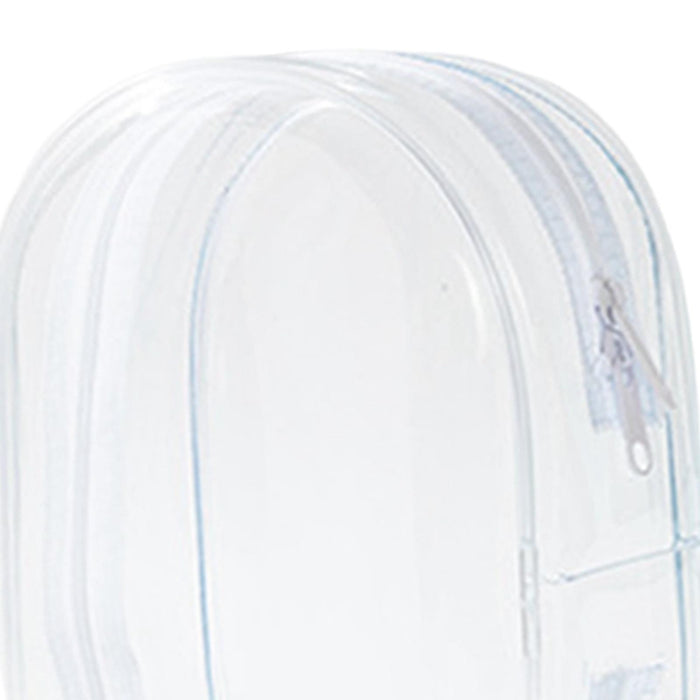 Clear Figure Display Bag PVC Backpack Decor Zipper Closure Doll Display Case White