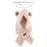 Womens Hoodie Scarf Hooded Hat Neck Warmer 2 in 1 Bear Ear Hat New Year Gift Beige