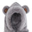 Womens Hoodie Scarf Hooded Hat Neck Warmer 2 in 1 Bear Ear Hat New Year Gift Gray