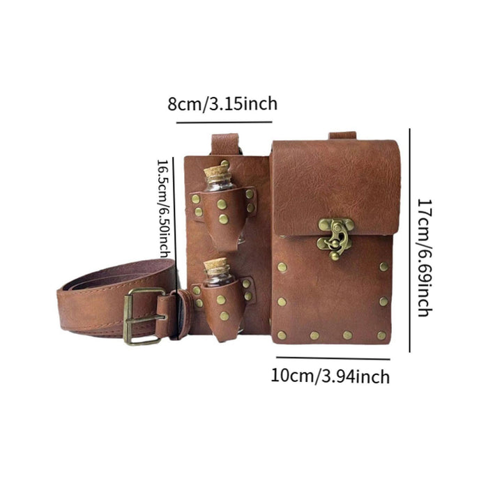 Medieval Alchemy Belt Bag Casual Fanny Pack Phone Holder for Casual Festival Brown