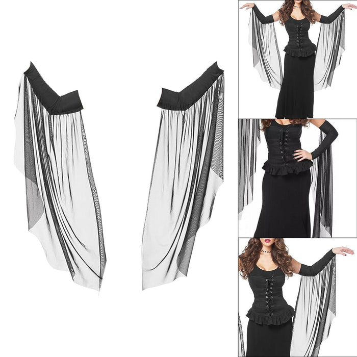 Witch Mesh Long Sleeves Halloween Costume Sleeves for Party Cosplay Carnival