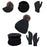 Winter Hat Scarf Gloves Set Winter Cap Neck Warmer for Running Skiing Hiking Black