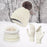 Winter Hat Scarf Gloves Set Winter Cap Neck Warmer for Running Skiing Hiking White