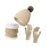 Winter Hat Scarf Gloves Set Winter Cap Neck Warmer for Running Skiing Hiking Beige