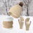 Winter Hat Scarf Gloves Set Winter Cap Neck Warmer for Running Skiing Hiking Beige