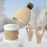 Winter Hat Scarf Gloves Set Winter Cap Neck Warmer for Running Skiing Hiking Beige