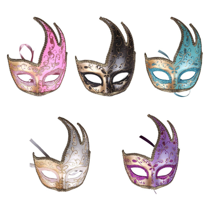 Masquerade Mask with Strap Fancy Dress Half Face Mask for Men Festival Party Pink