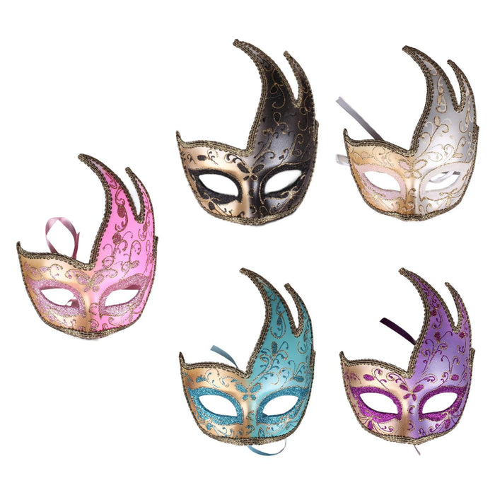 Masquerade Mask with Strap Fancy Dress Half Face Mask for Men Festival Party Pink