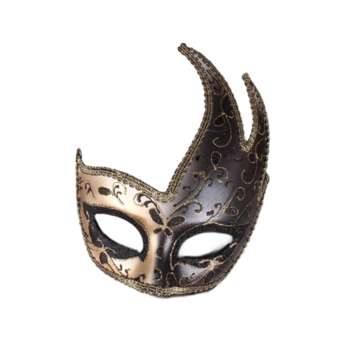 Masquerade Mask with Strap Fancy Dress Half Face Mask for Men Festival Party Black