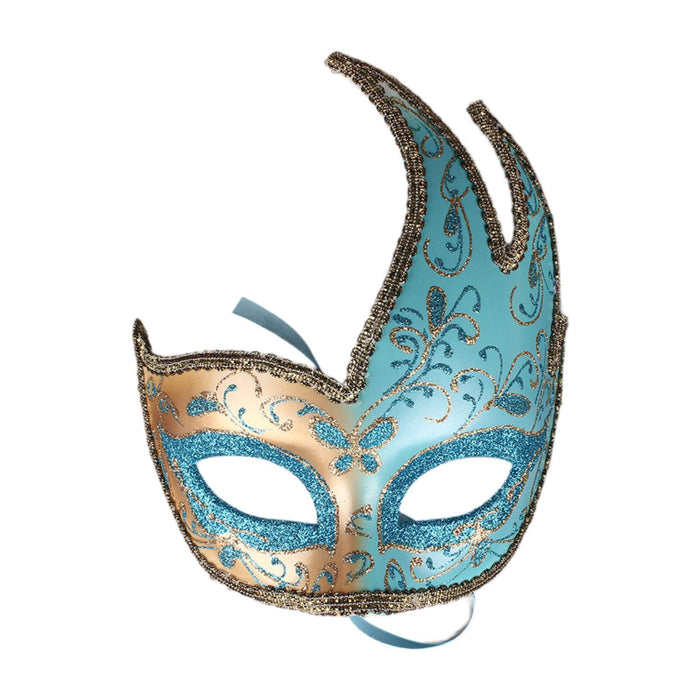 Masquerade Mask with Strap Fancy Dress Half Face Mask for Men Festival Party Blue