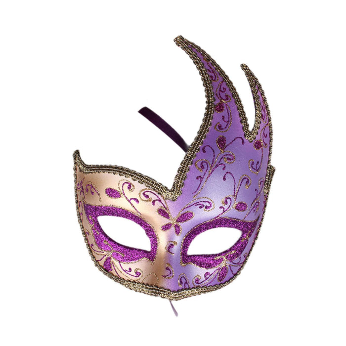 Masquerade Mask with Strap Fancy Dress Half Face Mask for Men Festival Party Purple