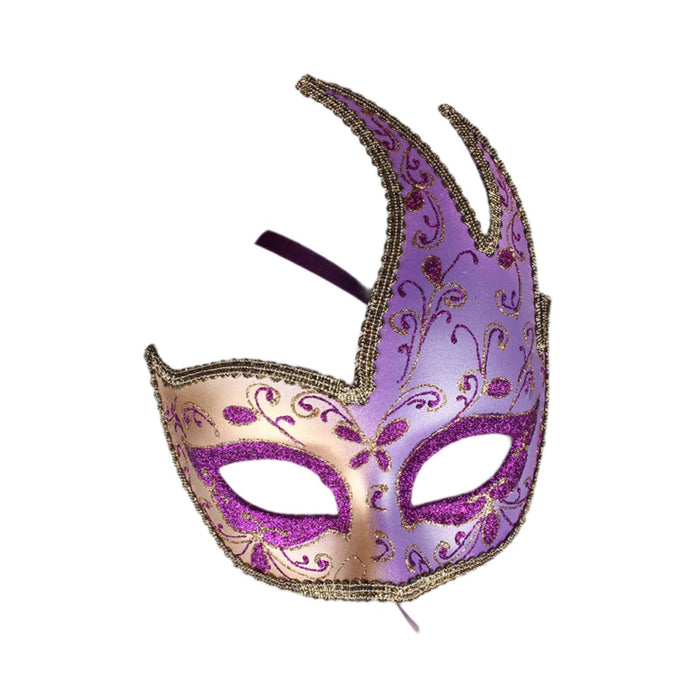 Masquerade Mask with Strap Fancy Dress Half Face Mask for Men Festival Party Purple