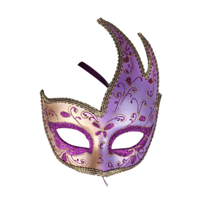 Masquerade Mask with Strap Fancy Dress Half Face Mask for Men Festival Party Purple