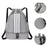 Drawstring Backpack Adjustable Shoulder Straps for Women Men String Swim Bag Gray