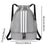 Drawstring Backpack Adjustable Shoulder Straps for Women Men String Swim Bag Gray