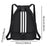 Drawstring Backpack Adjustable Shoulder Straps for Women Men String Swim Bag Black