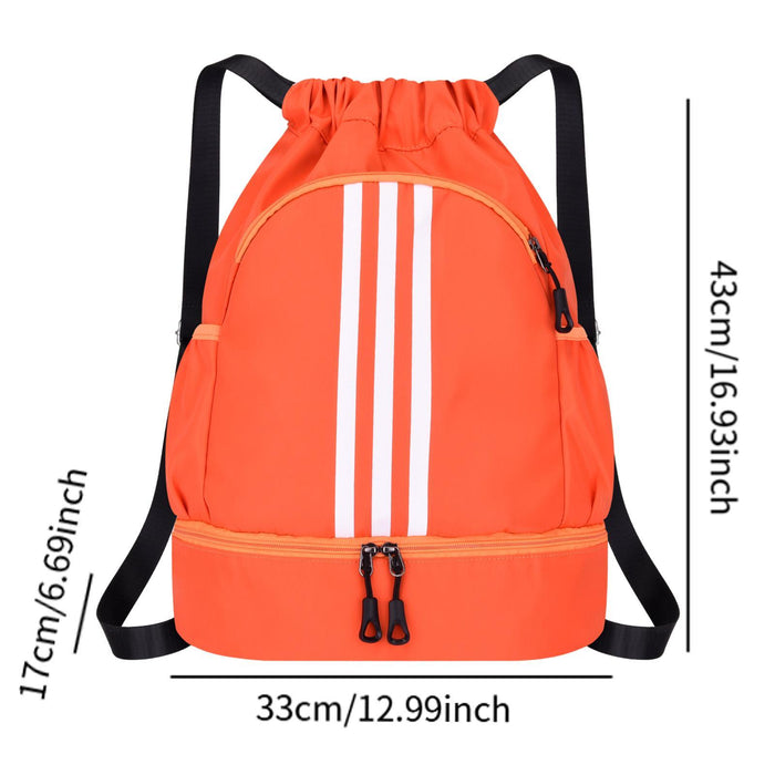 Drawstring Backpack Adjustable Shoulder Straps for Women Men String Swim Bag Orange