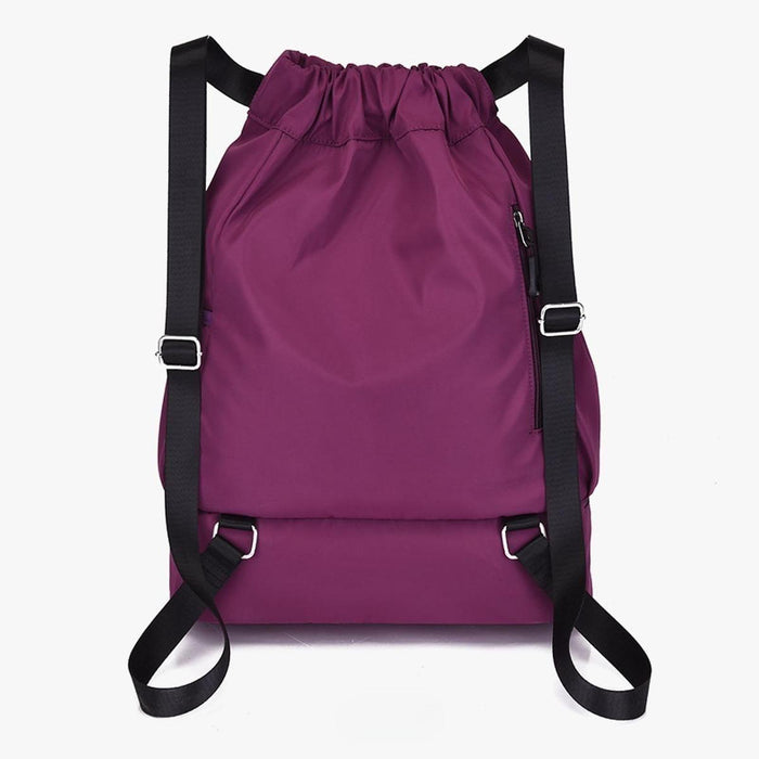 Drawstring Backpack Adjustable Shoulder Straps for Women Men String Swim Bag Violet