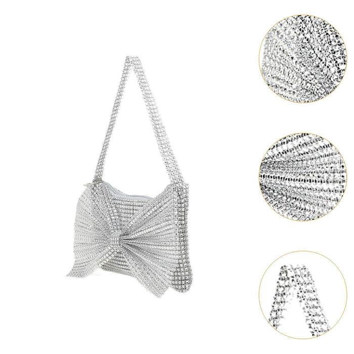 Women Evening Clutch Bag Female Underarm Bag for Weddings Commuting Birthday Silver