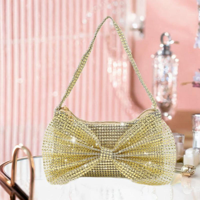 Women Evening Clutch Bag Female Underarm Bag for Weddings Commuting Birthday Gold