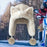 Women Trapper Hat Trendy with Ear Flaps Winter Hat for Skating Skiing Biking Beige